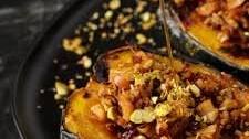Fruit and Nut Stuffed Acorn Squash with Apples and Cranberries