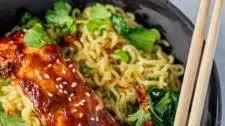 Glazed Miso Salmon Ramen Noodles