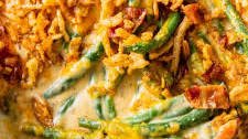 Green Bean Casserole with Cheese and Bacon