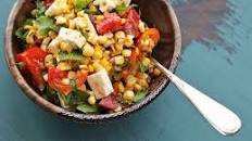 Grilled Corn, Tomato, Feta, and Herb Salad