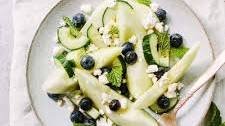 Honeydew Salad with Blueberries and Feta