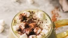 Hot Chocolate Matcha Latte with Almond Milk