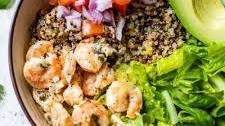 Lemon-Chili Shrimp Avocado Quinoa Bowls