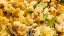 Mac and Cheese with Fresh or Frozen Peas (Vegetarian)