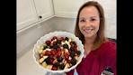 Making a simple fall fruit salad for a girls night! It's the dressing ...