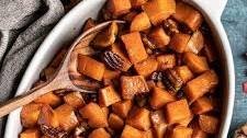 Maple Roasted Sweet Potatoes with Pecans