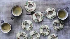 Meyer-Lemon Shortbread Wreath Cookies