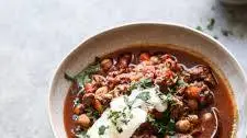 Moroccan Lamb Chili with Sweet Potatoes