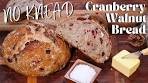 No Knead Cranberry Walnut Bread Recipe | Soft, Chewy ...