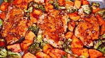One Pan Honey Garlic Baked Chicken With Sweet Potatoes ...