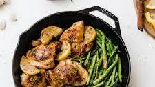 One Pan Lemon Garlic Chicken with Asparagus