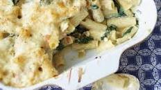 Pasta and Cheese Bake With Spinach