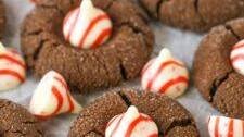 Peppermint Chocolate Thumbprint Cookies