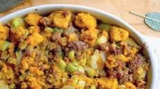 Pumpkin Cornbread Stuffing with Country Sausage and Sage