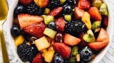 Rainbow Fruit Salad with Maple Lime Dressing