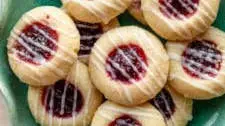 Raspberry Almond Thumbprint Cookies