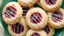Raspberry Almond Thumbprint Cookies