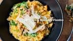 Roasted sweet potato and spinach risotto