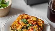 Roasted Veggie Breakfast Casserole with Pesto