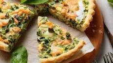 Salmon Quiche with Spinach, Dill, and Mozzarella Recipe