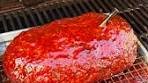 Smoked meatloaf with chipotle bbq glaze cooked perfectly ...