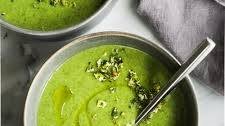 Spinach Potato Soup with Pistachio Gremolata