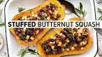 STUFFED BUTTERNUT SQUASH with Apple Sausage Filling!
