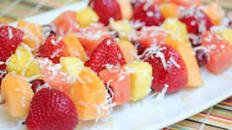 Summer Fruit Kebabs With Honey and Coconut
