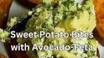SWEET POTATO BITES WITH AVOCADO-FETA SALSA AND ...