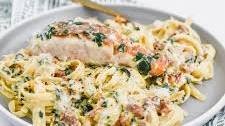 Tuscan Salmon Fettuccini Alfredo