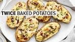 TWICE BAKED POTATOES | Potatoes with a Cheesy, Bacon ...