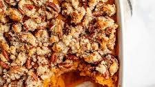 Vegan Sweet Potato Casserole with Maple Pecan Topping