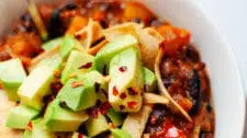 Vegetarian Butternut Squash Chipotle Chili with Avocado