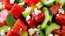 Watermelon Salad with Feta and Cucumber