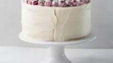 White Cake with Cranberries and White Chocolate Buttercream