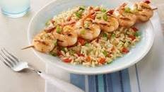 All-in-One Grilled Shrimp Skewers with Rice