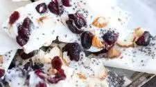 Almond Cranberry Frozen Yogurt Bark With Chia Seeds