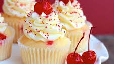 Almond Maraschino Cherry Cupcakes