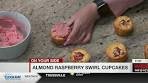 Almond raspberry swirl cupcakes