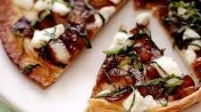 Appetizer Recipe: Flatbreads with Goat Cheese, Caramelized Onions, and Basil