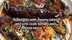 Aubergine Hummus Recipe with Tahini and Harissa Sauce