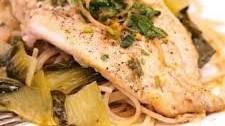 Baked Catfish with Bok Choy, Cilantro and Lime