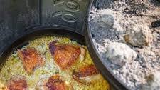 Baked Chicken & Beer Rice - Camp Cast Iron Dutch Oven