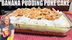 BANANA PUDDING Poke Cake Using Box Cake Mix