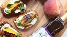 Basil and Balsamic Peach Bruschetta