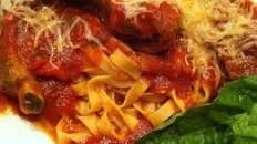 Basil Tomato Pork Ribs and Fettuccine