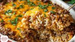Beef And Gravy Rice Bake Casserole Recipe 4K