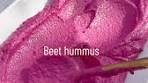 Beet hummus❣️ this creamy hummus is next level. Aside ...
