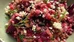 Beetroot & barley salad, dressed up with a load of dill, feta ...