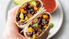 BLACK BEAN + QUINOA BURRITOS (VEGAN FREEZER BURRITOS)